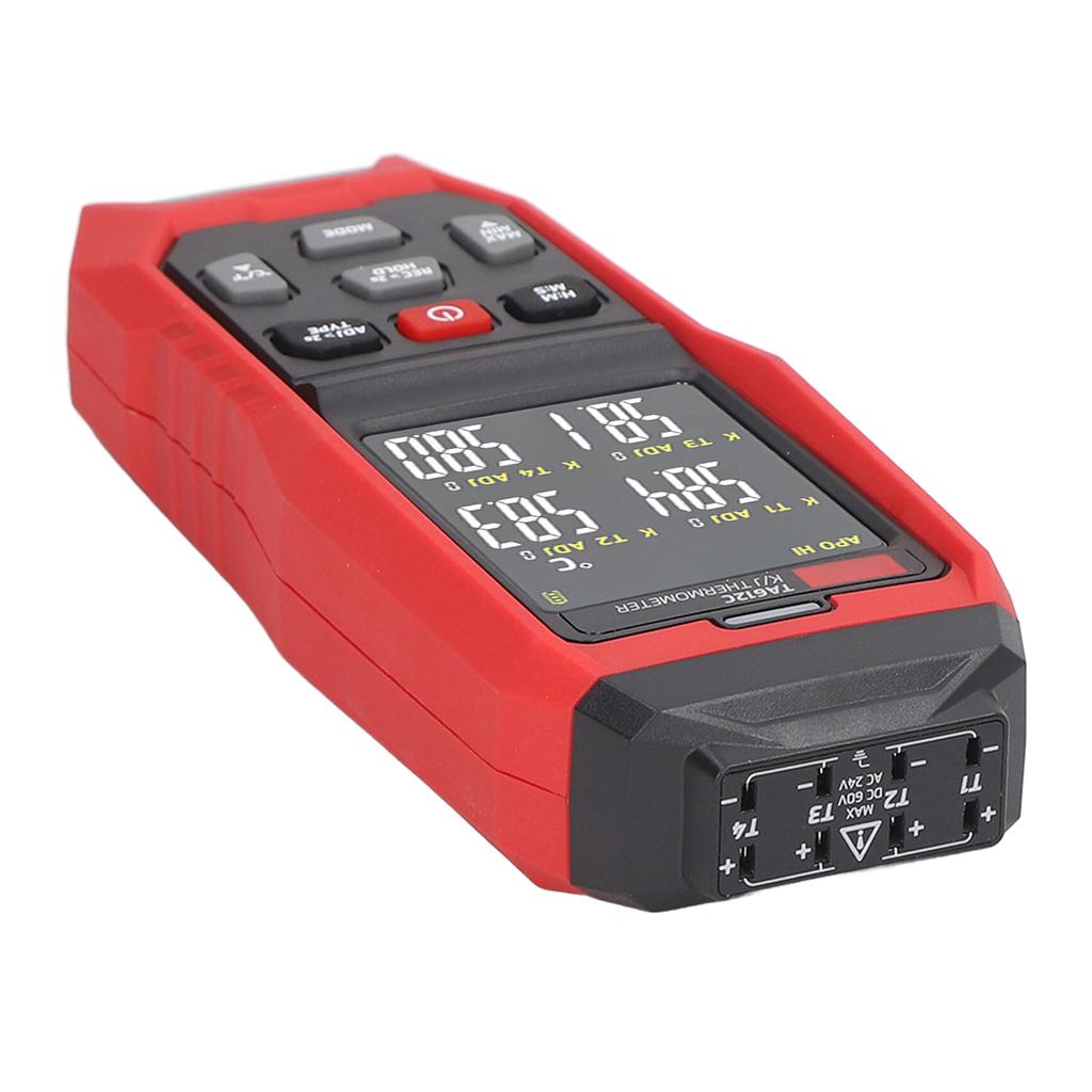 K Type Thermocouple Thermometer 4 Channel Accurate Measurement Digital Contact Thermometer Red