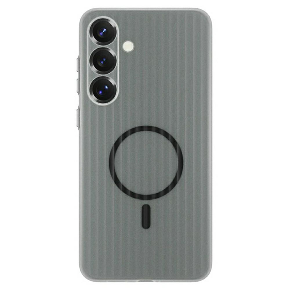 

For Samsung Galaxy S25 Magnetic Case Corrugated Texture Hard PC Phone Cover