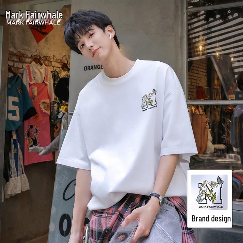 

Mark Fairwhale Men s Floral Letter Print Short Sleeve T-Shirt M