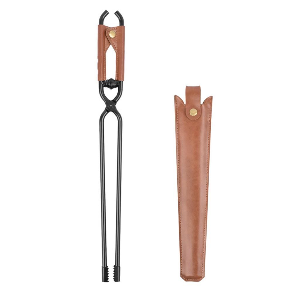 Heavy Duty Fire Tongs for Outdoor Cooking and Camping with Leather Grip Fire Tongs