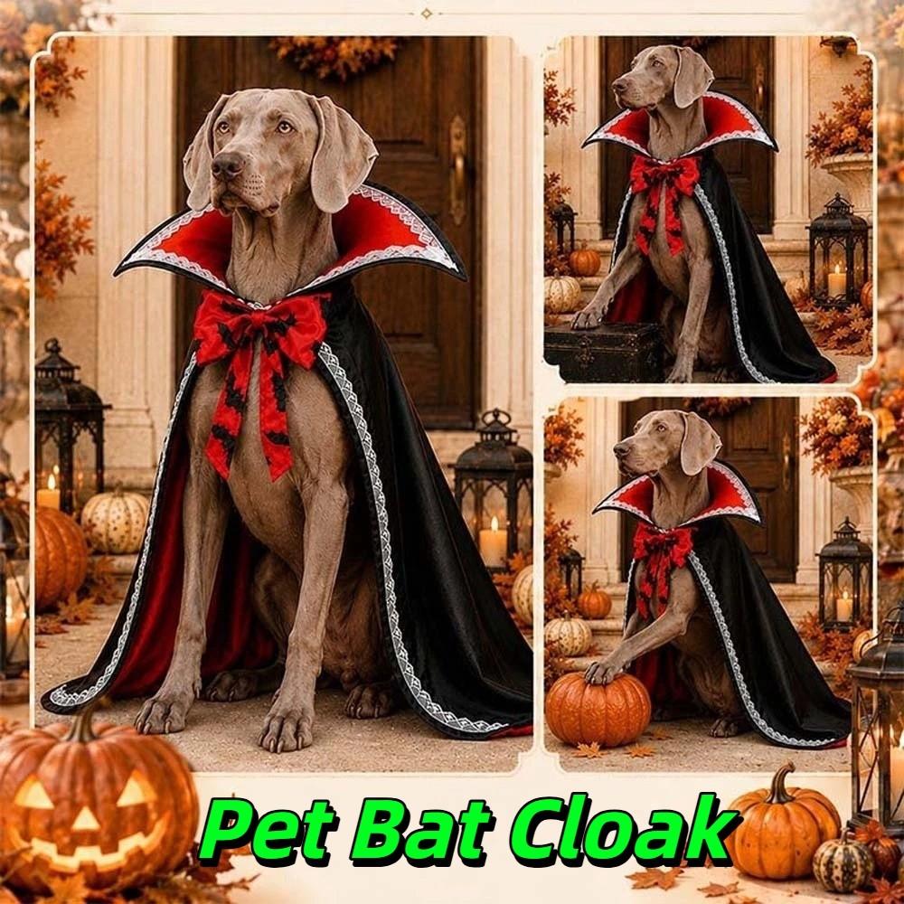 Stand Collar Dog Halloween Cape Open Chest Cat Wizard Robe Pet Bat Cloak  Dog Clothing