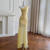 Elegantes einärmeliges, ärmelloses, rückenfreies figurbetontes Kleid für Damen