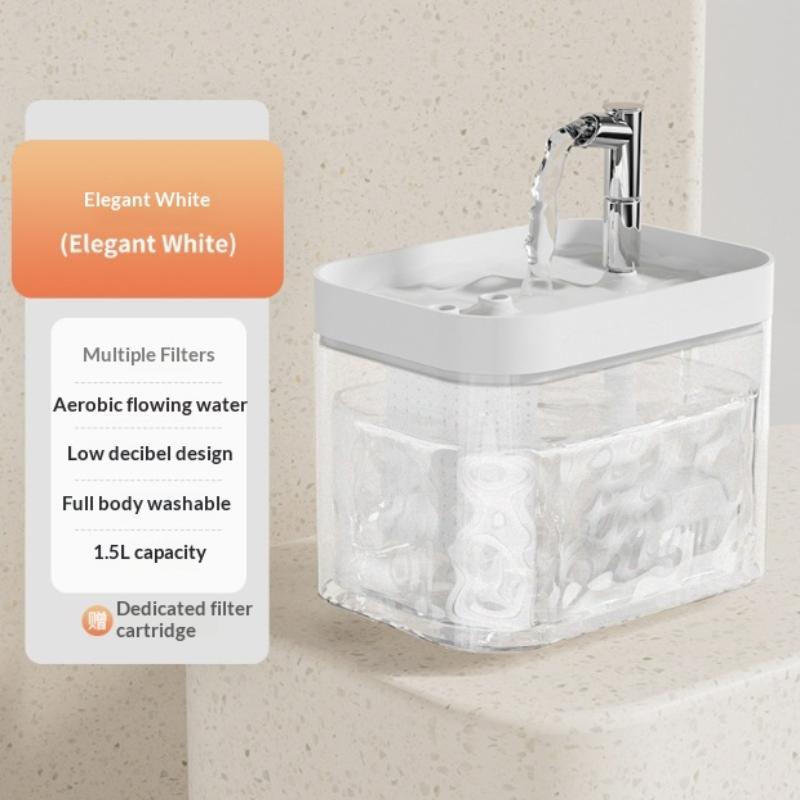 Automatic Pet Dog Cat Water Dispenser Fountain Pet Dog Cat Water Loop Mute Pump Smart Pet Bowl 1.5L