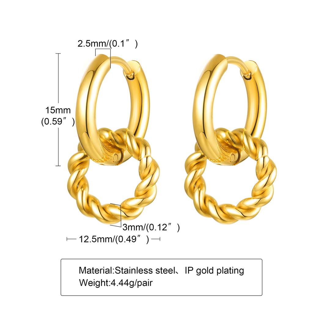Stainless Steel Earrings Star Heart Flower Twist Pentagram Hollow Earrings Gold Earrings Ladies Jewelry