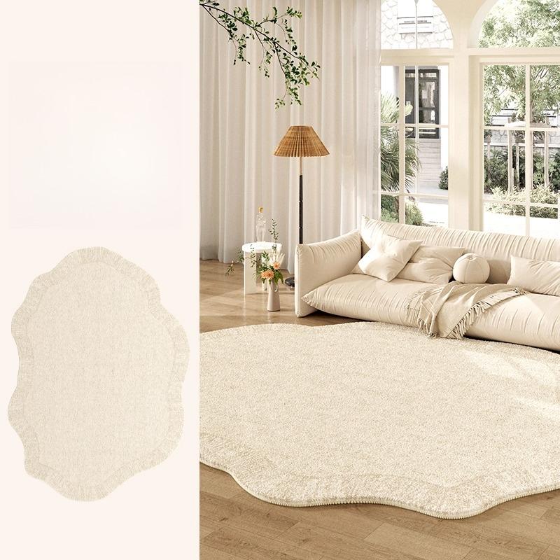 Fluffy Soft Lounge Floor Mat Thickend Plush Bedside Rug Cream Style Bedroom Decor Plush Irregular Shapes Carpets For Living Room