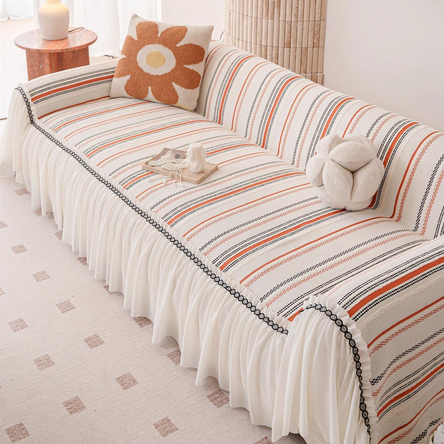 

Чехол для дивана из шенилла, универсальный для всех сезонов, нескользящее полотенце для дивана с защитой от царапин кошек, кружевной универсальный чехол-одеяло для дивана 180*130cm