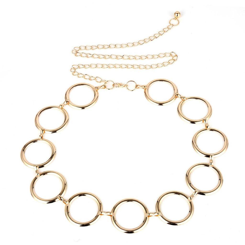 Hot Sale Metal Chain 4.5CM Looped Ring Jeans Belt Ladies Belt Hip High Belt Metal Chain