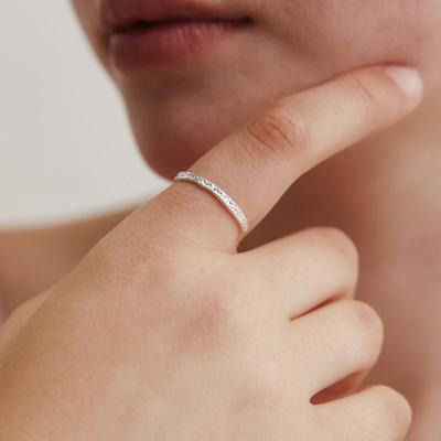 (Silver 925) Rough Line Daily Ring CR1852