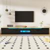 TV Cabinet, High-Gloss TV Stand, 16-Color LED Lighting, Wall-Mountable TV Table with App-Controlled, for Living Room