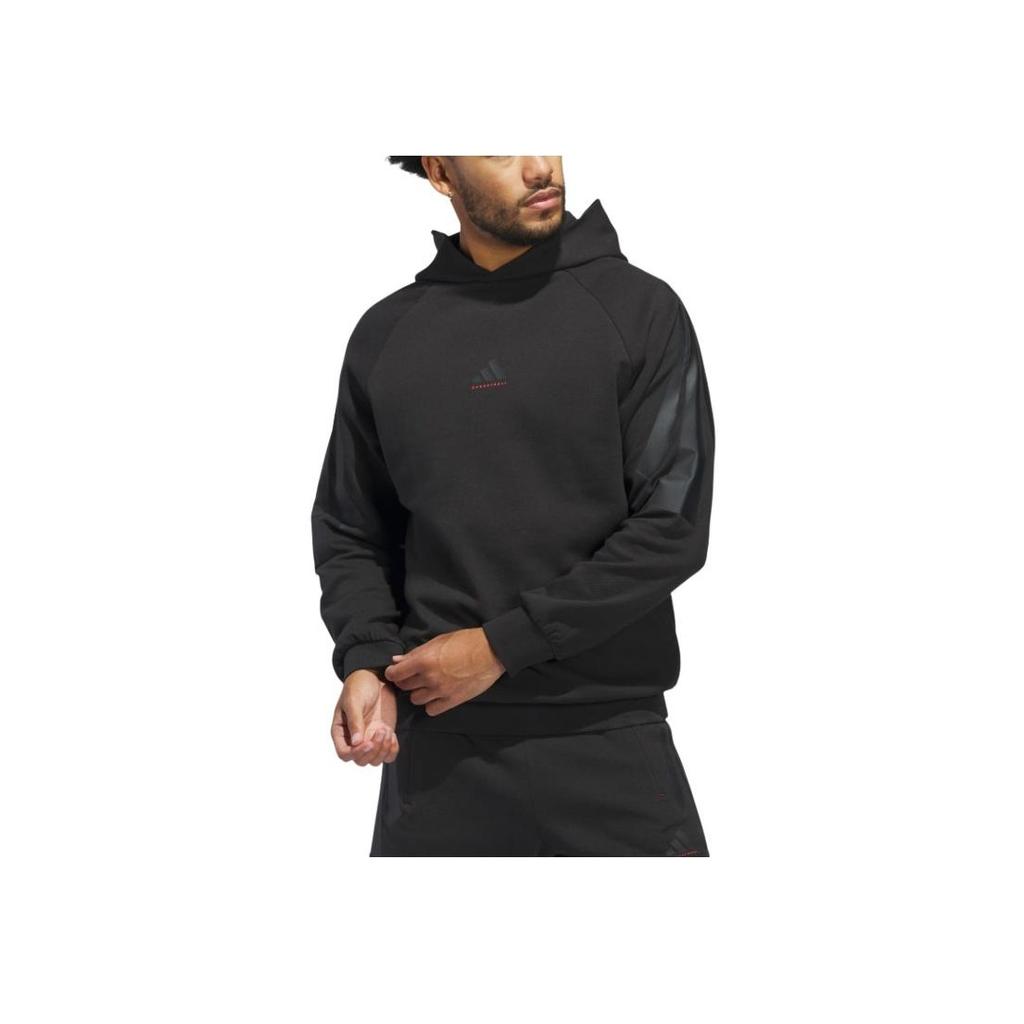 Adidas FW24 Kolekce 2025 Kapitola 01 Jednobarevná Pohodlná Měkká Mikina s Kapucí Unisex Mikiny Černá IW5653