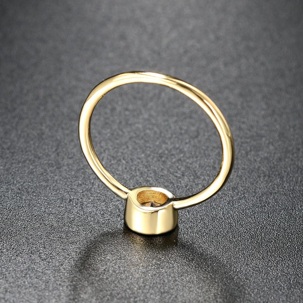 Minimalist Crystal Promise Ring for Women Simple Round Cubic Zirconia Rose Gold Accessories Dainty Jewelry R010