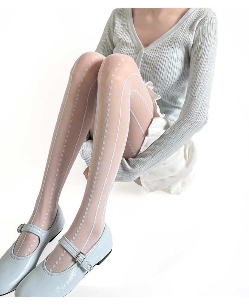 Summer Ultra-Thin Sweet Heart Women Tights Vertical Pattern Body Stockings Pantyhose Lingerie Hosiery Sexy Stockings Pantyhose