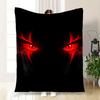 "Fiery Red Devil Eyes Phone Wallpaper"Blanket Flannel Throw Blanket for Sofa, Bed, Travel, Camping, Office