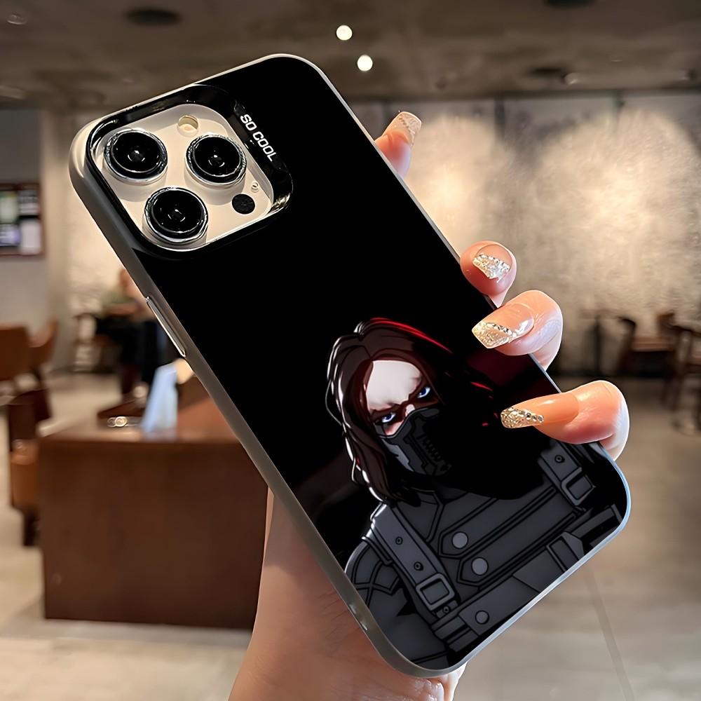 B-Bucky Barnes Winter S-Soldier Phone Case For IPhone 16 15 14 13 12 11 Pro Max Plus Color Shockproof Back Silver Cover