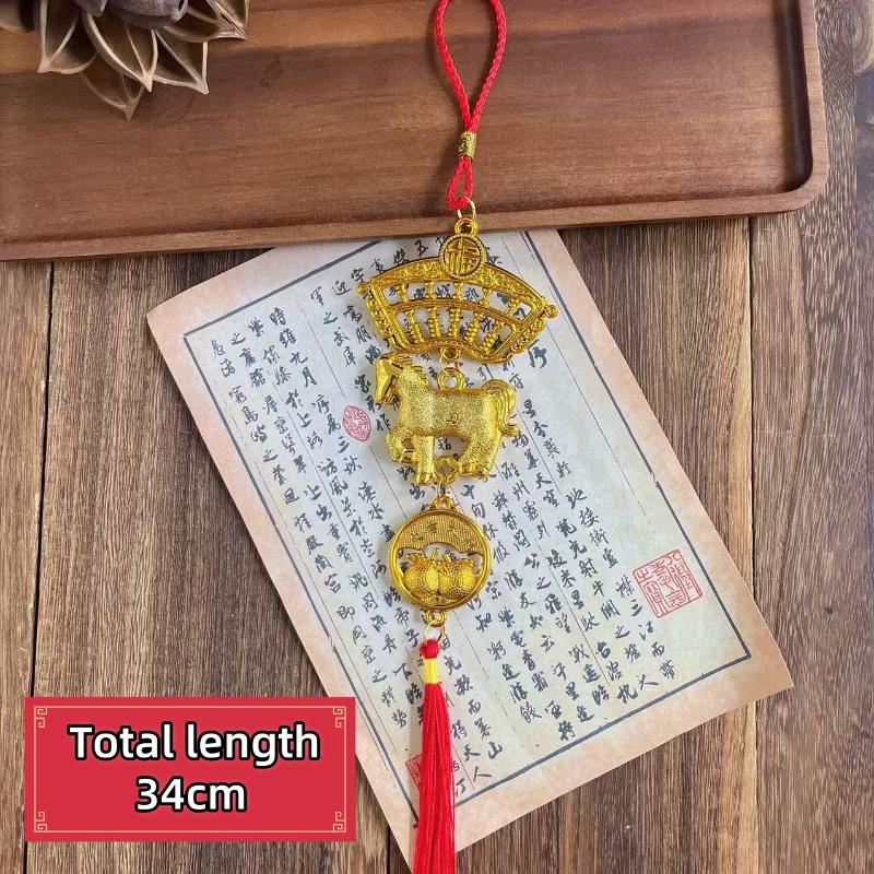 2026 New Year Lucky Decoration Year Of The Horse Wall Hanging Ornament Chinese Car Pendant Accessories Housewarming Gifts