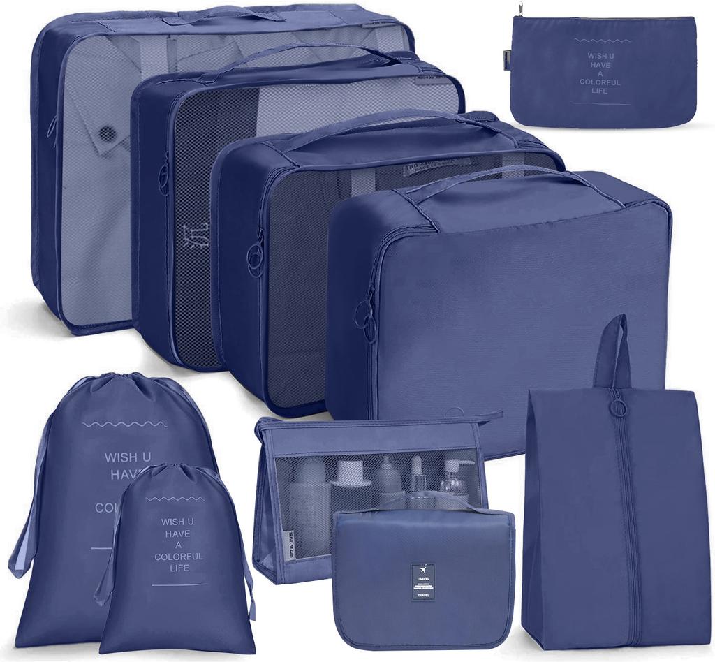 Travel Storage Bag Set Six-Piece Set Seven-Piece Eight-Piece Set Folding Toilet Bag Clothes Storage Bag Bundle Travel Bag
