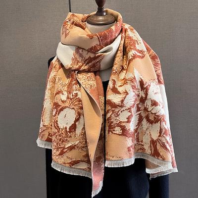 New Retro Fashion Imitation Cashmere Scarf For Women In Winter, Thickened And Warm Neck, Dual Purpose Shawl Exterior
