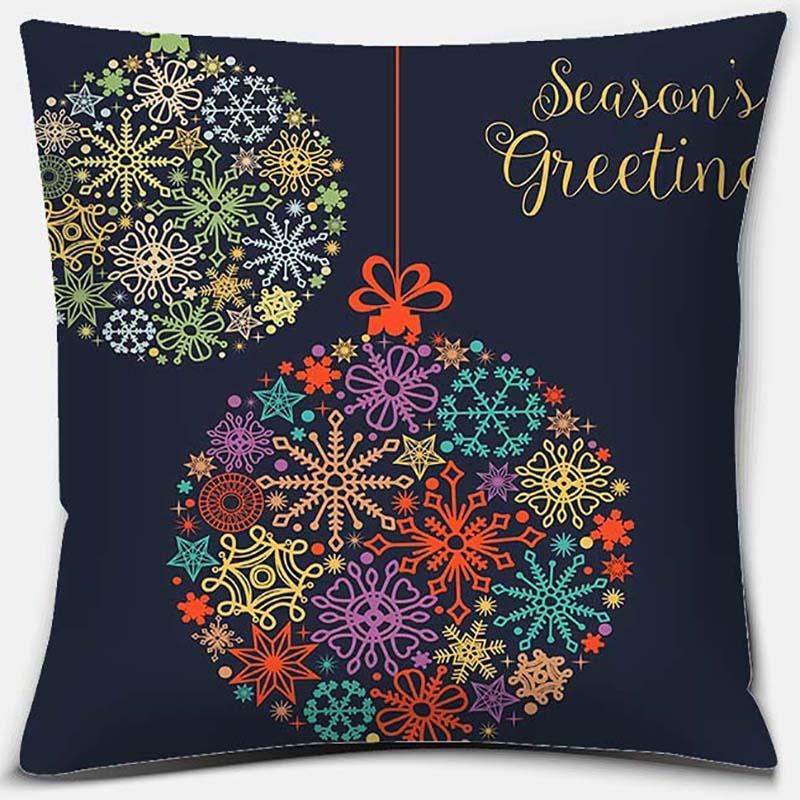 Blauer Weihnachtsstrauß Druckserie Muster Kissenbezug Quadratischer Kissenbezug Home Office Dekoration Kissenbezug