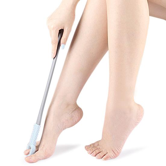 Silikon Fußreinigungsbürste Langer Griff Ergonomisches Design Weiche Borsten Badezimmer Aufhängbare Schrubbbürste Leicht zu Reinigen Fußschrubber