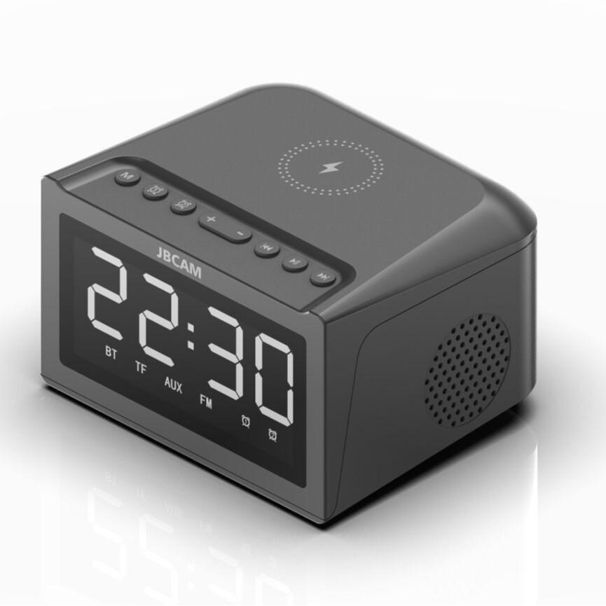 Wireless Charging for Speaker Alarm Clock with Display Screen Radio Hotel Bedside & Corporate Gift for Desktop Use