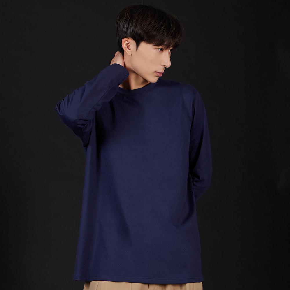 ASTRAL PROJECTION Basic Oversized Long Sleeve T-Shirt_Navy