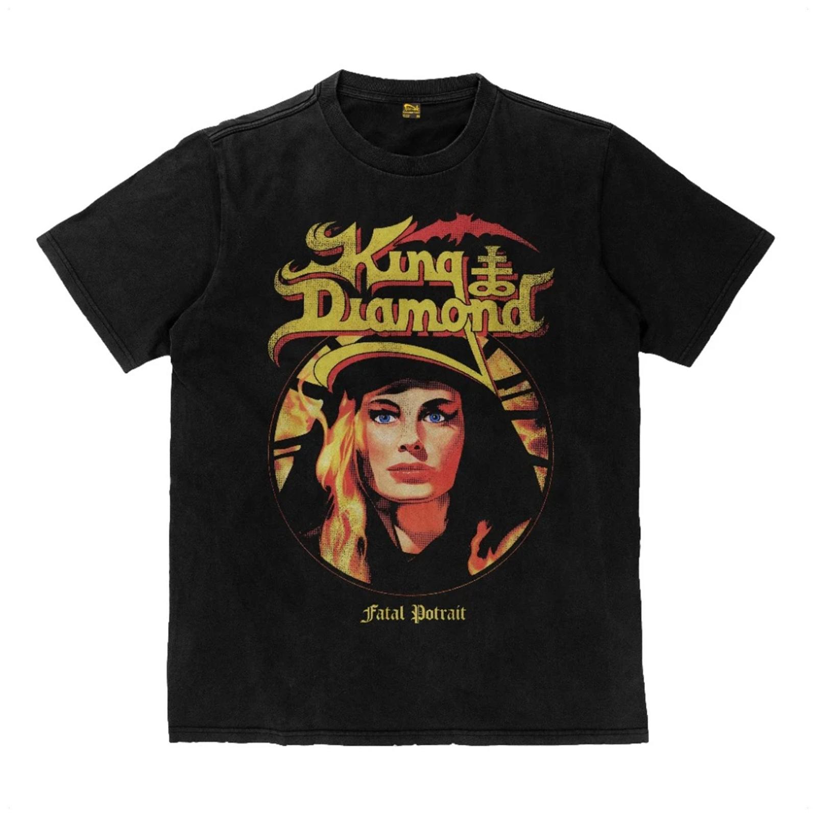 

Carton King Diamond Band Fatal Portrait Футболка в стилі хеві-метал Щільна бавовняна футболка Чоловіча та жіноча повсякденна футболка з принтом Короткий рукав XXXXXL чорний