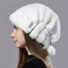 Russian Fur Hat Winter Warm Natural Mink Fur Hats for Women Classic Luxury Caps Earflap Christmas Hat