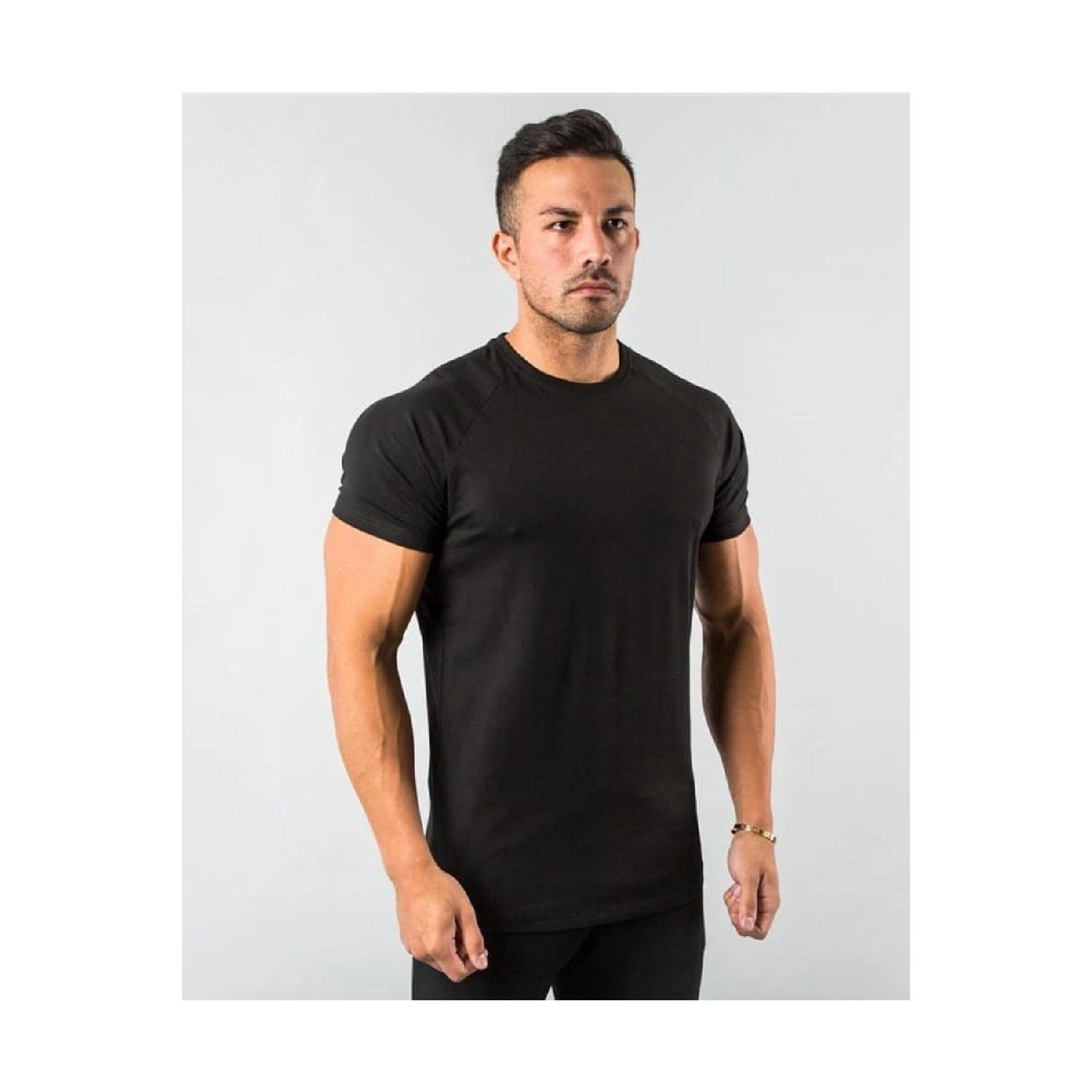 

Мужская черная базовая хлопковая футболка с круглым вырезом M белый