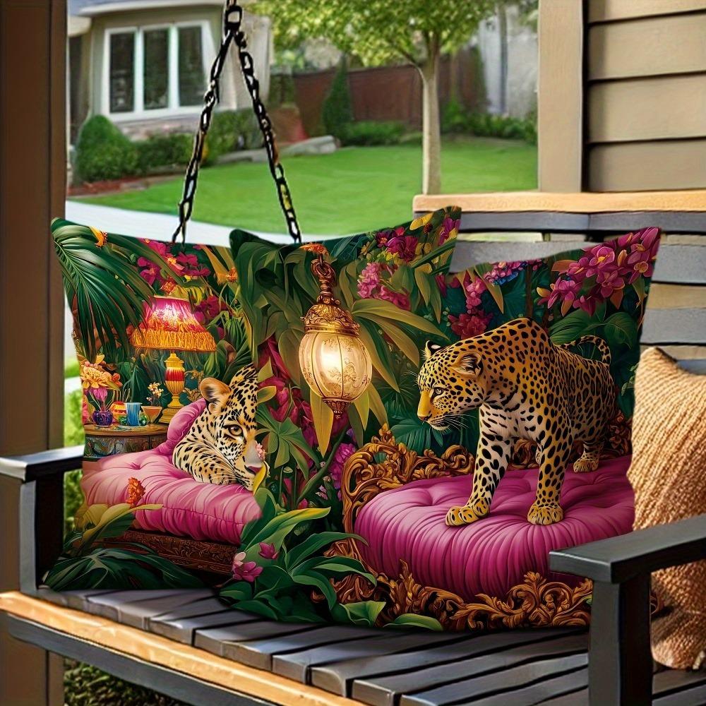 Hua Wild Style Leopard Jungle Scene Pillowcasesuitable For Sofa Car Bedroom Decorative Cushion Cover Pillow Cover