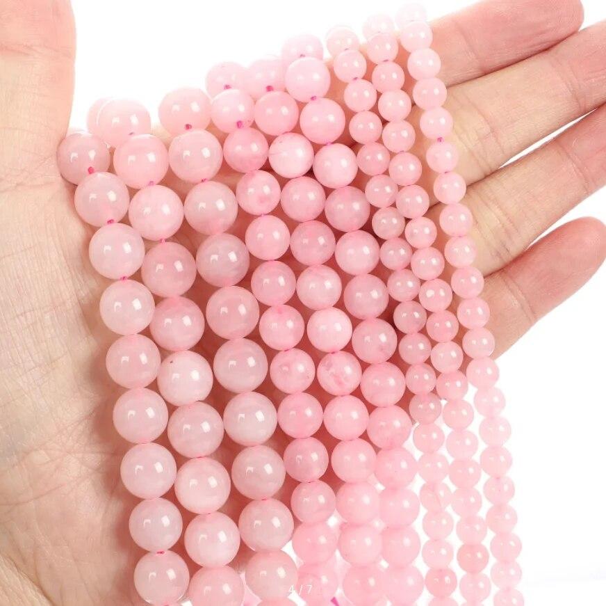 30pcs Natural Stone Beads Blue Tiger Eye Agate Turquoise Rose Quartz Lapis Jade Opal Round Loose Beads for Jewelry Making DIY Bracelet 6mm