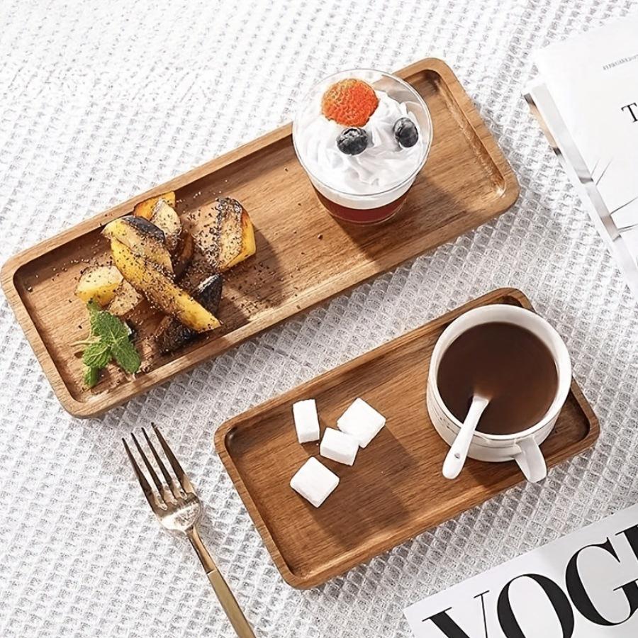 Cloud-Shaped Acacia Wood Tray: Tea, Dinner, Dessert, or Snack Plate and Storage Dish