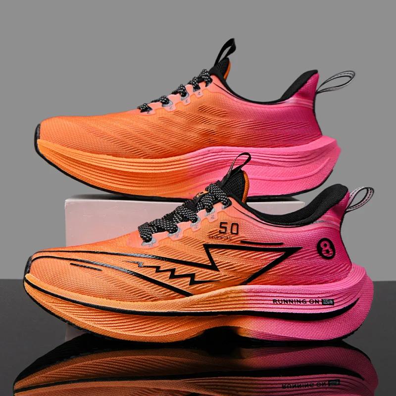 Sports Shoes Unisex Sneakers Light Anti-Slip Training Shoe New Men's Carbon Plate Running Shoes Soft Cushion Shock Absorbing