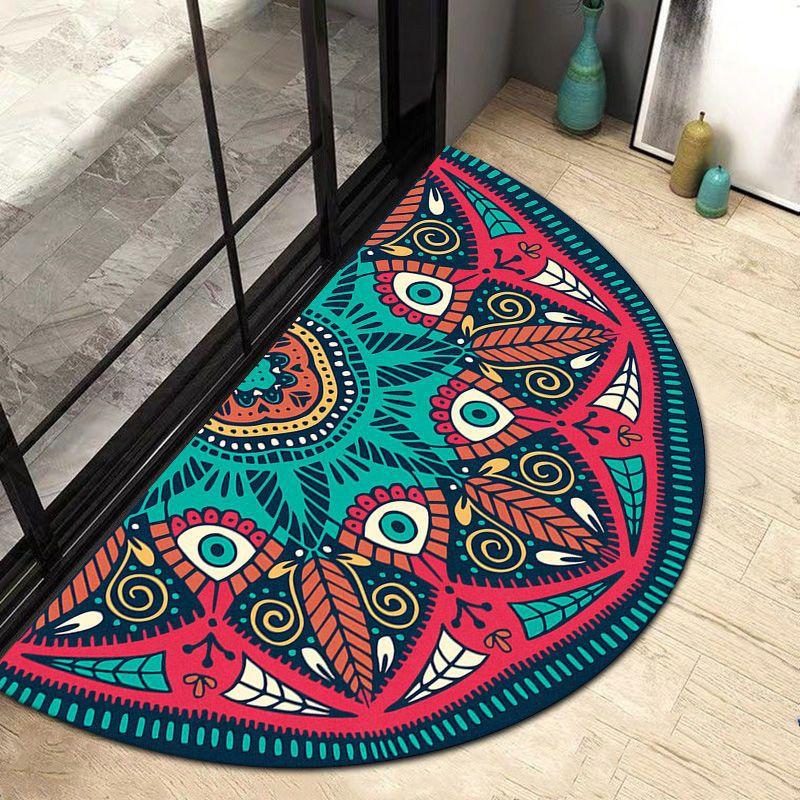 Half Circular Floor Mat Bathroom Non Slip Carpet Household Door Mat Dirt Resistant Foot Mat