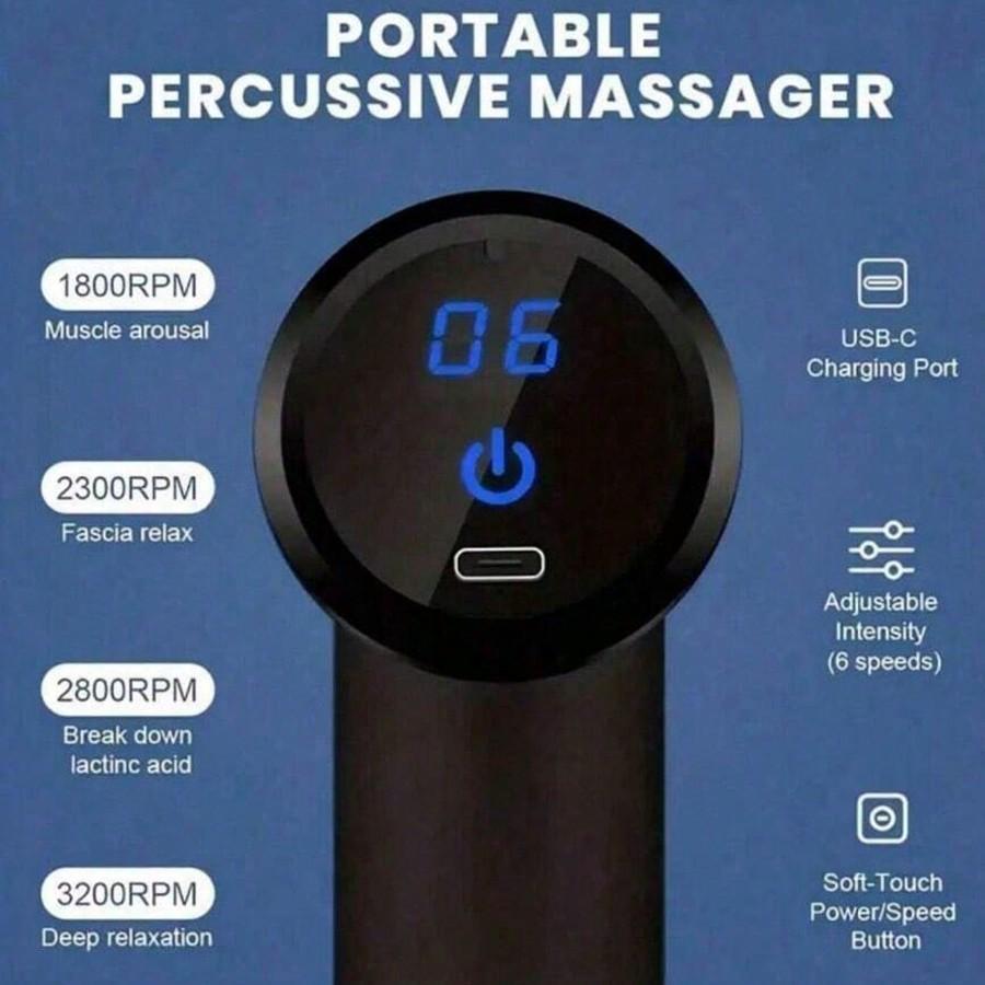 Massage Gun, Deep Tissue Handheld Percussion Massager For Body, Back And Neck, Super Compact & Elegant Design, Perfect Gift