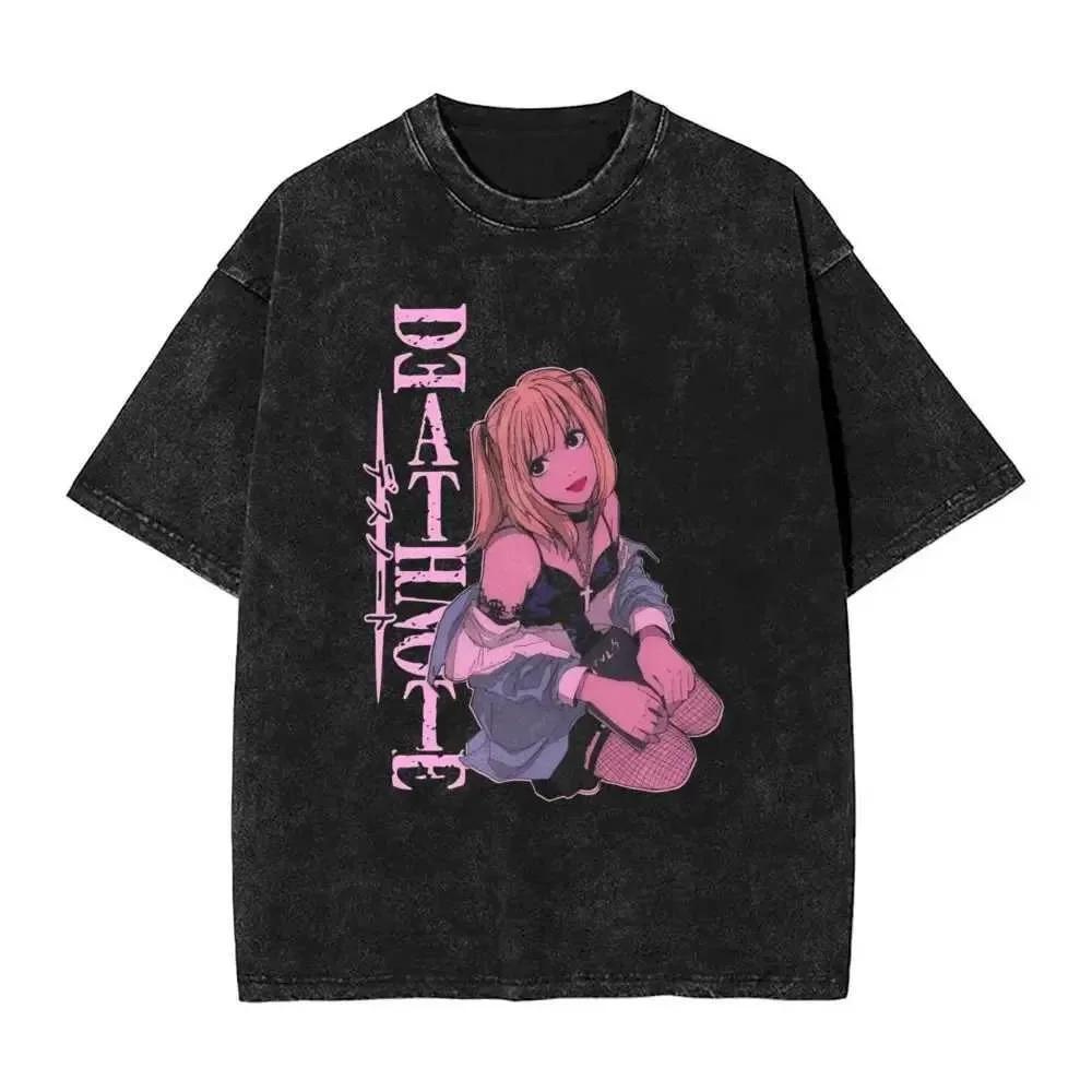 2026 New Japanese Misa Amane Graphic T-shirt Oversized Washed high quality Oversized Unisex Washed Retro Fashion hot product top