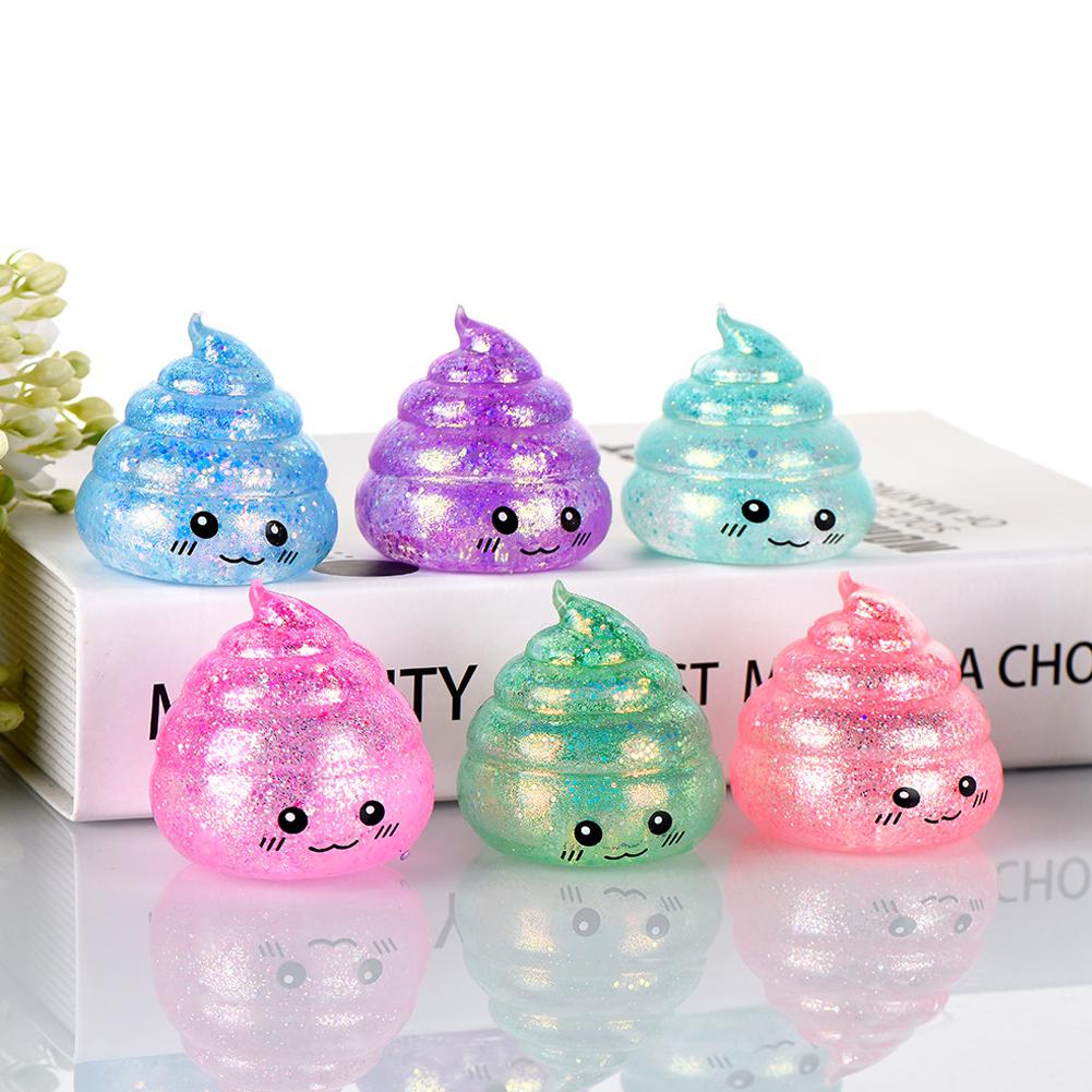Funny Glitter Poo Stress Ball Toy For Kids Adults, Squeeze Fidget Prank Toy April Fool'S Day Gift, Sensory Stress Relief