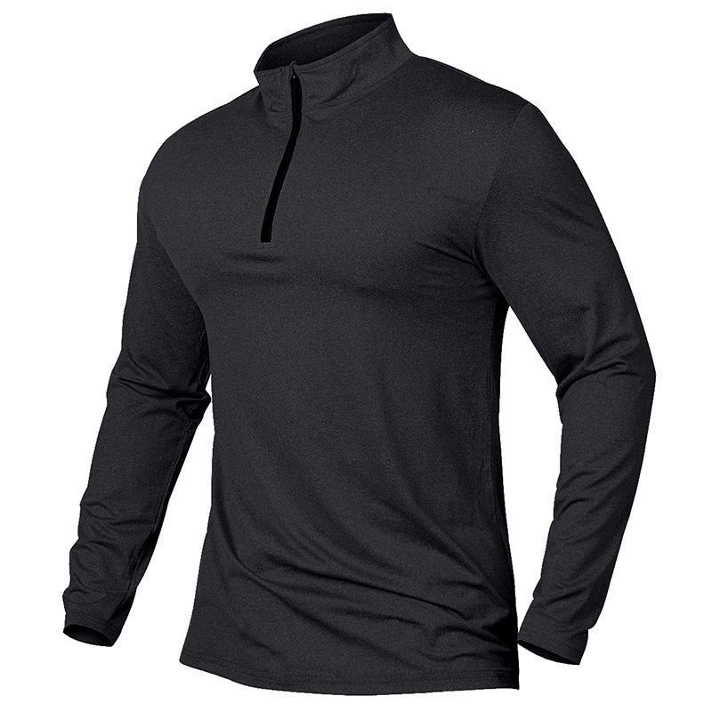 Men's Active Sports Shirts 1/4 Zip Performance Long Sleeve Athletic Workout Running T Shirt Quarter Zip Outdoor Hiking Golf Pullover Tops EURO Size