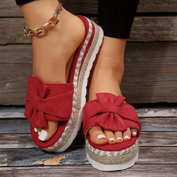 Women Cute Bowknot Sandals Casual Slip On Sandals Ladies Daily Platform Sandals Party