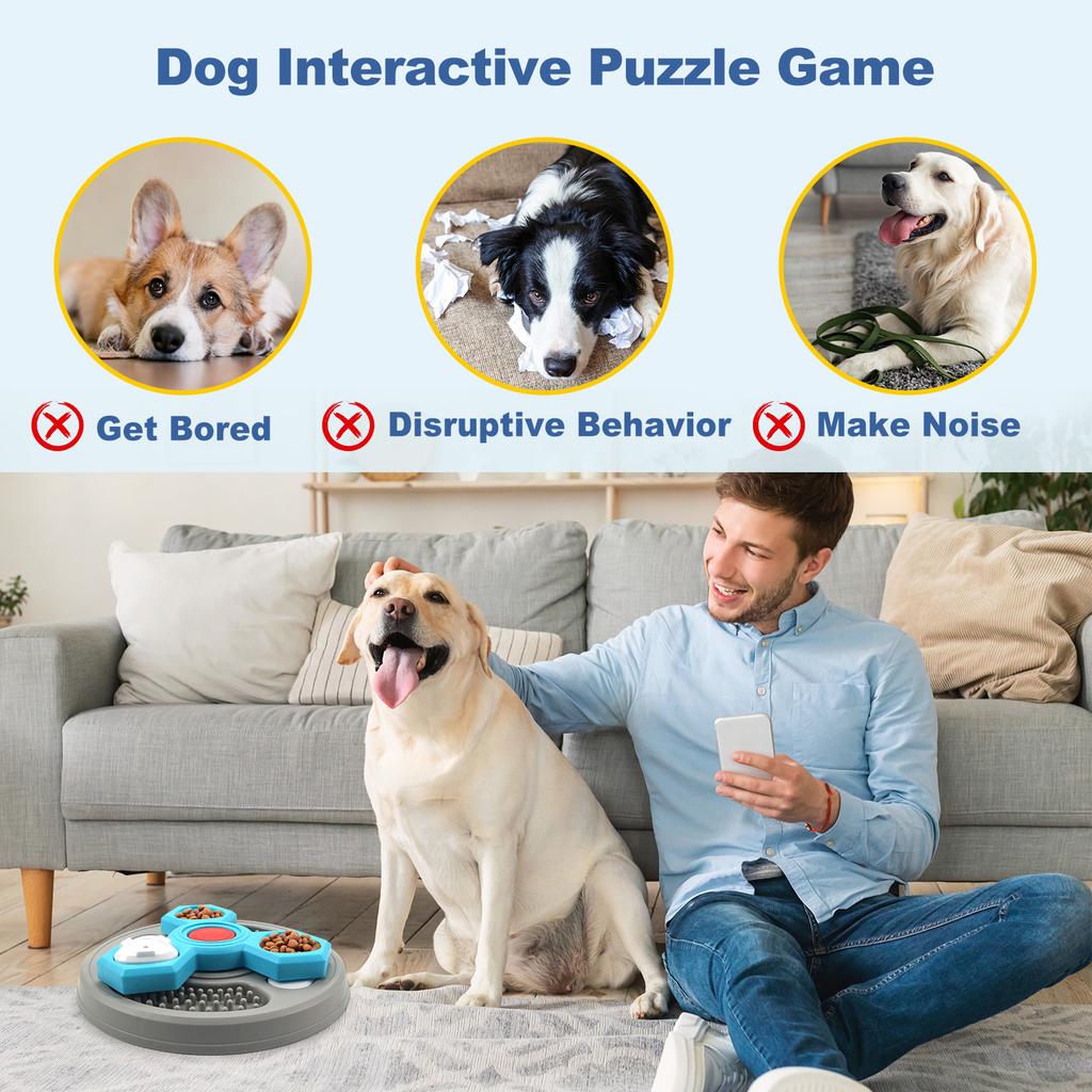2-Schicht-Hunde-Puzzle-Spielzeug, langsamer Futterspender, interaktiv, steigert Welpen-IQ, Anti-Erstickungs-Geschirr, Hunde-Leckplatten