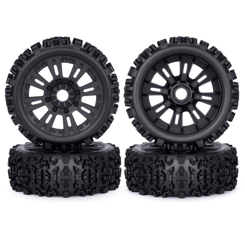 4pcs 121*43mm 1/8 RC Car Off-Road Buggy Tire 17mm Hex for ARRMA Typhon Talion Traxxas Redcat Team Losi Kyosho HPI HSP VRX