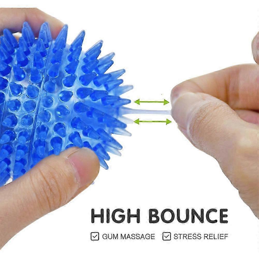 A set of spikey dog toy balls for small dogs, dog chew toys for their teeth