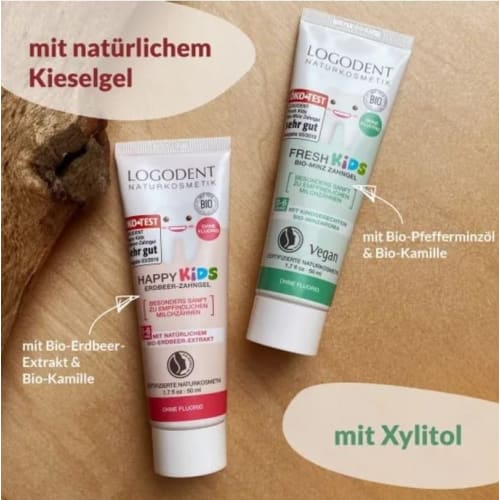 LOGONA Kids Strawberry Toothpaste Gel (Officially Imported from Japan) 50ml [For Baby Teeth, Children, Preservative-Free, Microplastic-Free]