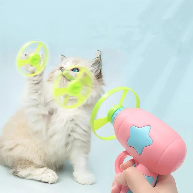 Funny Cat Interactive Teaser Training Toy Creative Kittens Mini Bamboo-copter Games Toys Pets Suppli