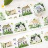 Mr Paper 4rolls/bag Slow Crossing Spring Light Series and Paper Die-cut House Landscaping Tape Handbook DIY Photo Frame Card
