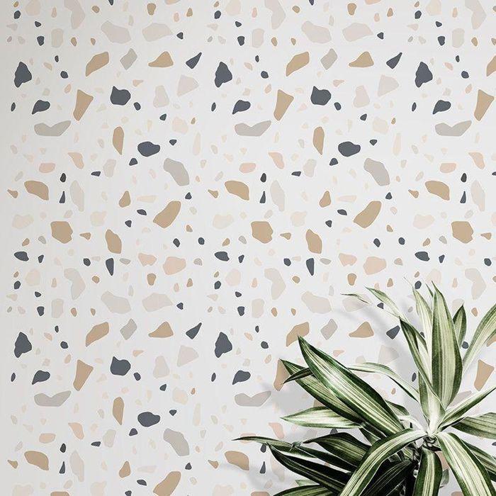 3 pochoirs avec motif Terrazzo A4