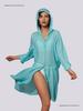 Damen Langarm Kapuzen Strand-Überwurf Strickjacke