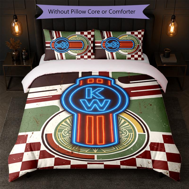 Set Biancheria da Letto Kenworth Stampa 3 Pezzi Copripiumino con Due Federe Biancheria da Letto Morbida per Camera da Letto Domestica