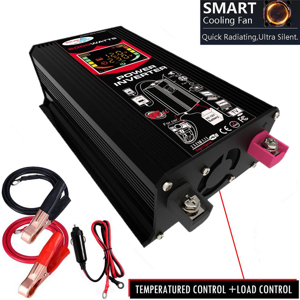 Modified Sine Wave Inverter High Frequency 6000W Power Watt Power Inverter DC 12V to AC 220VConverter Car Power Charger Inverter