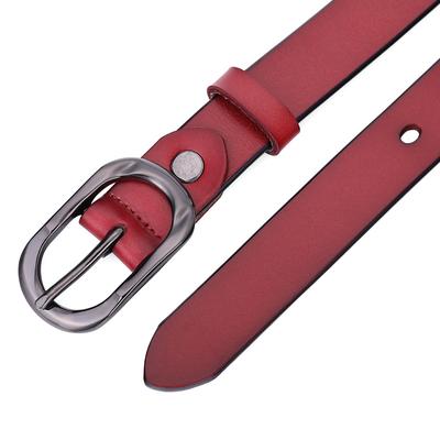 Women's Cowhide Leather Belt Casual Simple Buckle Belt Women's Business Simple Style