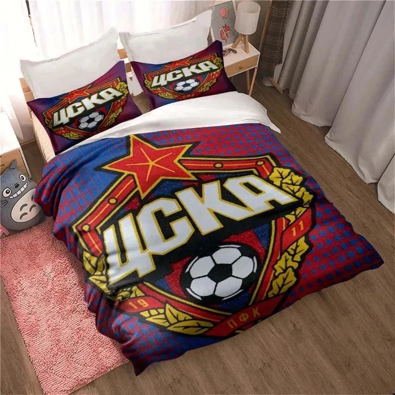 PFC CSKA Moscow Football Print Bedding Set Cute Quilt Cover Bed Cover with Pillowcase Custom Bedding Cover with Pillowcase
